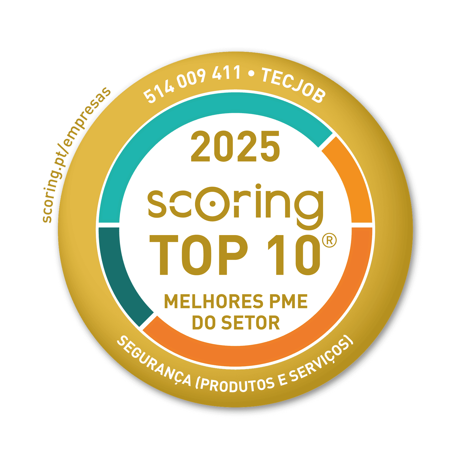 Selo TOP 10 Setor 2025 — TECJOB, UNIPESSOAL, LDA