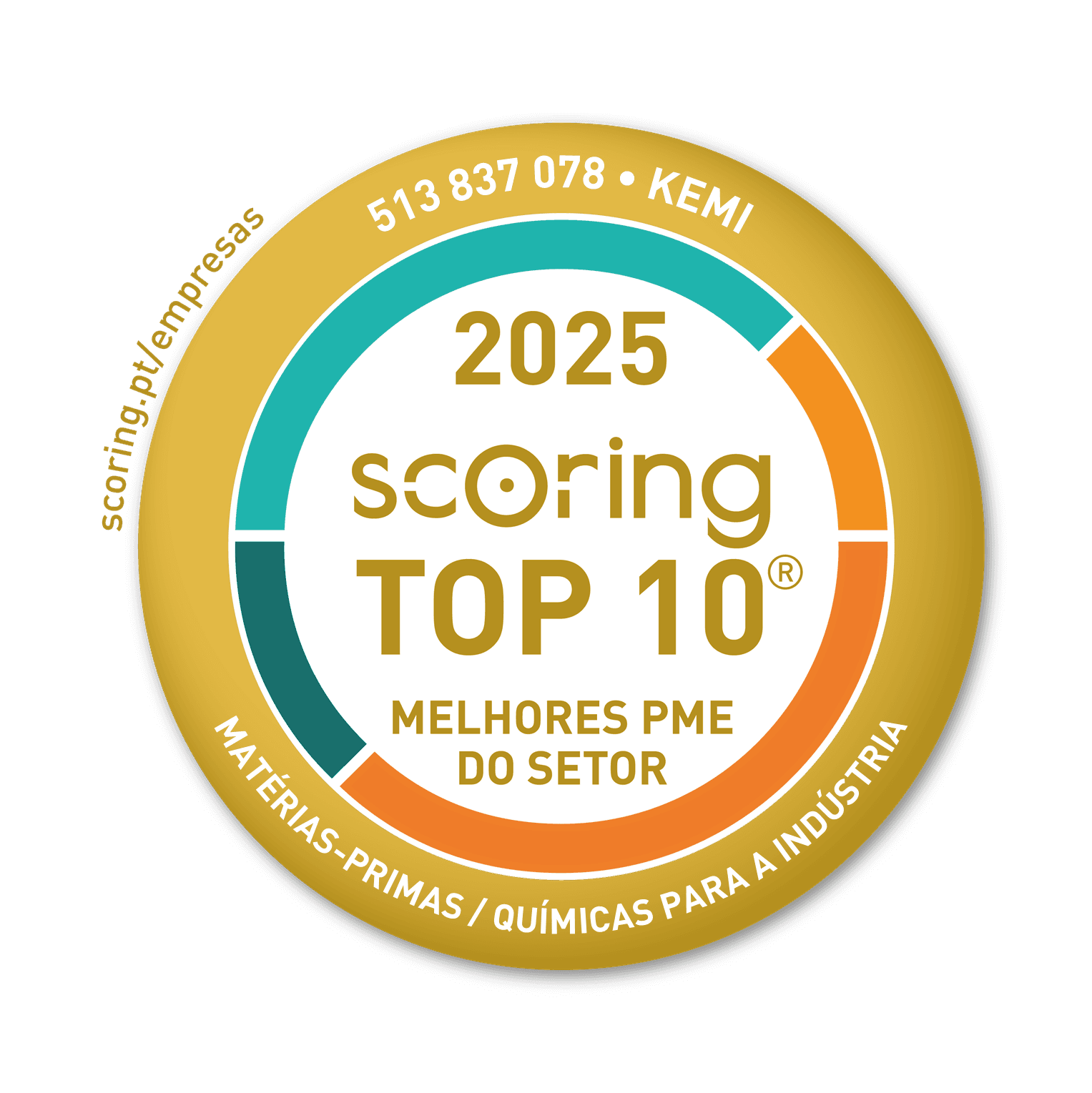 Selo TOP 10 Setor 2025 — KEMI - PINE ROSINS PORTUGAL, S.A.